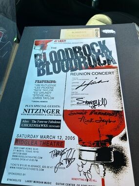 Bloodrock Multi Signed Poster BAS LOA 5 Autos Ridglea 2005